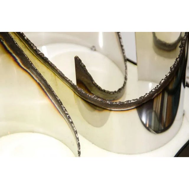 Brutalist Illuminated Sculptural Lamp Signed by Angelo Lelli For Sale - Image 3 of 4