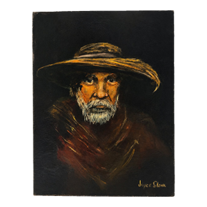 Vintage Original Oil on Board Portrait of Bearded Man – California Artist – 9” X 12”