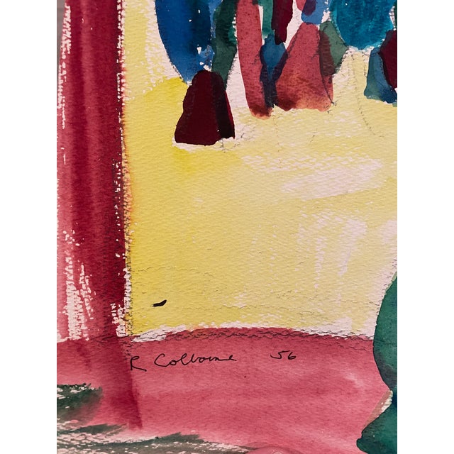 MCM painting on paper by artist Robert Brady Colborne (1931-2002). Signed and dated lower right; with estate stamp on the...