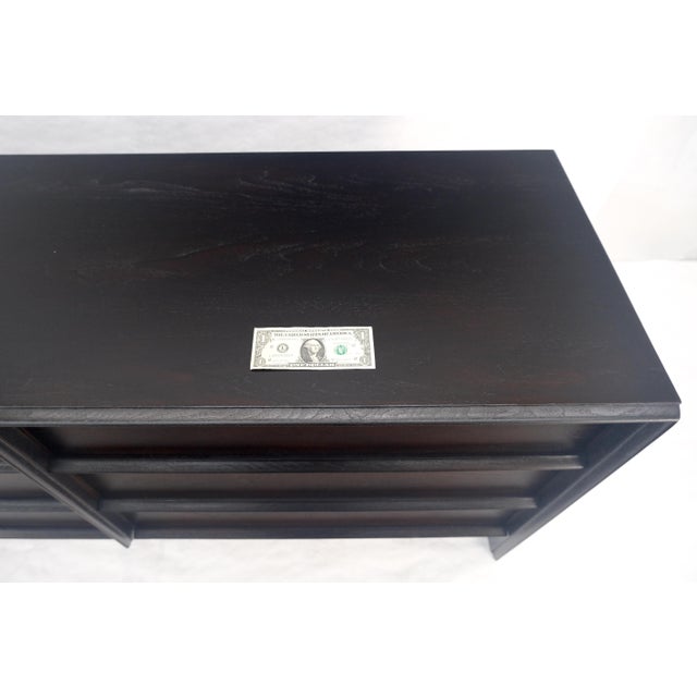 Gibbings for Widdicomb Ebonised Walnut Long 6 Oak Drawers Dresser Credenza MINT For Sale - Image 6 of 16