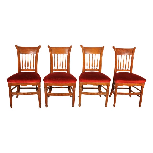 Antique Directoire Dining Chairs, Set of 4 For Sale