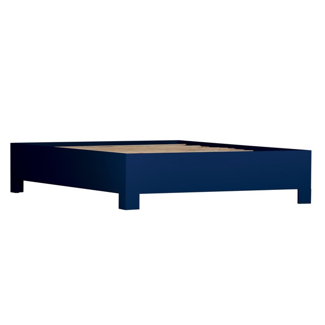 Silas Platform Bed Queen - Navy For Sale - Image 10 of 12