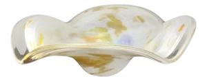 White and Yellow Opalescent Glass Centerpiece Bowl