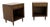 Pair Johnson One Drawer Espresso Mid Century Modern Walnut Night Stand End Table For Sale