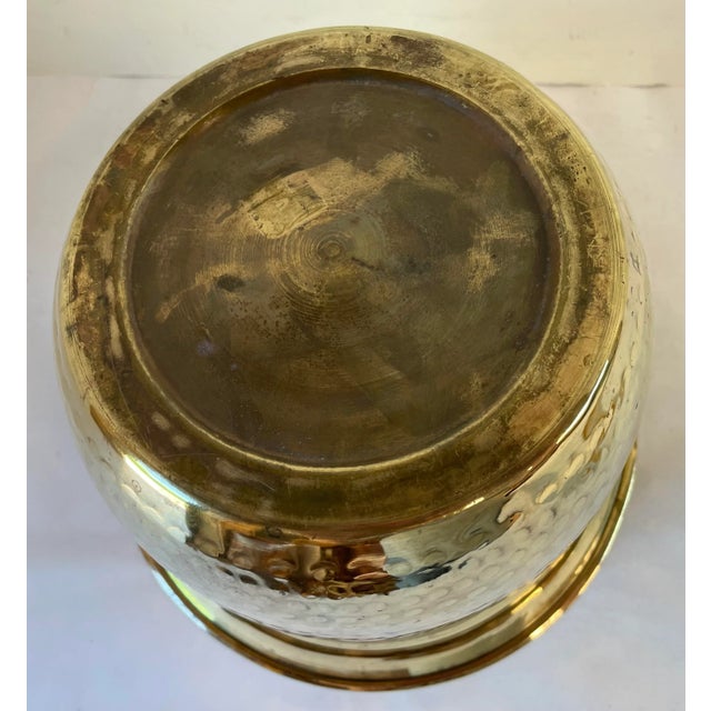 Brass Vintage Hammered Brass Planter For Sale - Image 8 of 9