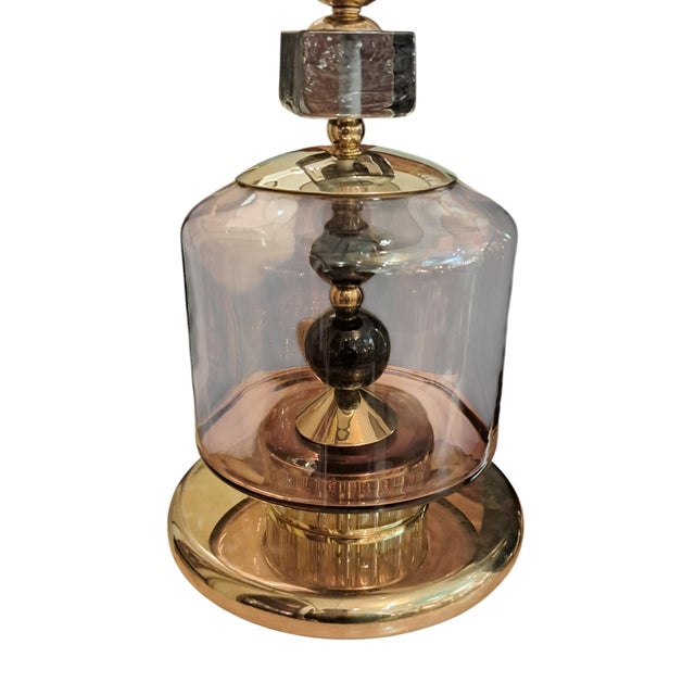 1970s Pink Smoked Murano Glass Table Lamps, 1960s, Set of 2 For Sale - Image 5 of 6