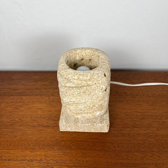 Stone Limestone Table Lamp in the style of Gerard Esnault, 1960-1970s For Sale - Image 7 of 16