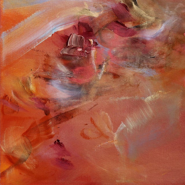 Venus - Ethereal Abstract Textural Floral Painting in Blush, Coral and Gold Original Artwork by Vé Boisvert For Sale - Image 4 of 9