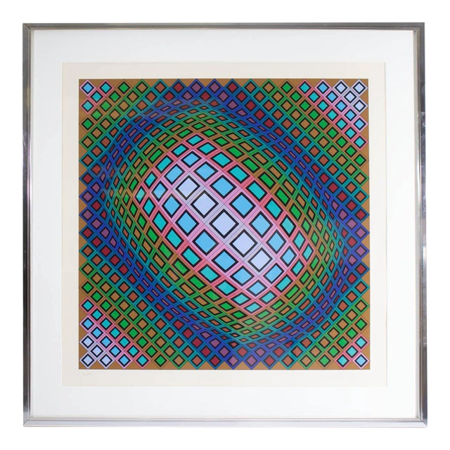 1980 “Ferde” Op Art Serigraph Print by Victor Vasarely For Sale