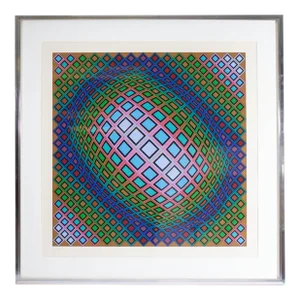 1980 “Ferde” Op Art Serigraph Print by Victor Vasarely