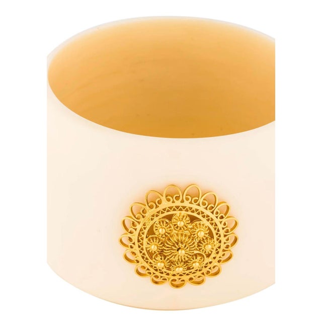 2010s Modern Mallarino Coco Attributed Cuff Sterling Silver 18k Gold Plated Vermeil Gilt Resin Bangle Not Signed For Sale - Image 5 of 9