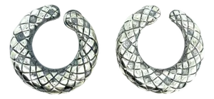 1990s Pair of Tiffany & Co Estate Omega Back Clip on Earrings Sterling Silver