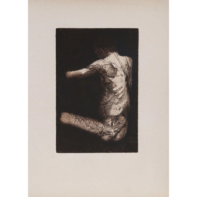 Artist: Unknown Title: Untitled - Seated Figure (12). Year: circa 1965 Medium: Etching on Arches Paper Image Size: 9 x 6...