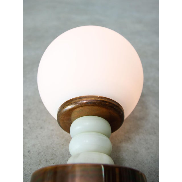 Mid 20th Century Vintage Italian Table Lamp in Copper and Marble, 1960s For Sale - Image 5 of 10