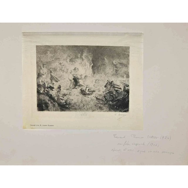 Mythological Composition is an Original Etching realized by Fernand Cormon (1854-1924) in 1902. Good condition, included a...