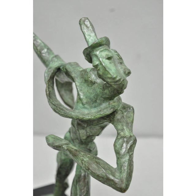 Mid 20th Century Mid 20th Century Estelle Goodman Brutalist Mid Century Modern Bronze Dancing Man Sculpture For Sale - Image 5 of 15