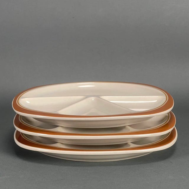 Mid-Century Modern Vintage 1970s Rosenthal Studio Line Divided 4 Section Dinner Plates - Set of 3 For Sale - Image 3 of 13