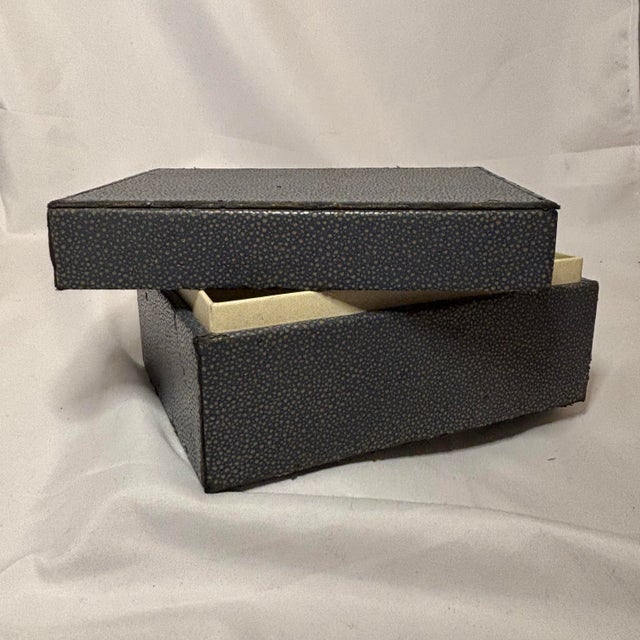 Wood Early 20th Century Genuine Shagreen Table Box Circa 1925-30 For Sale - Image 7 of 12