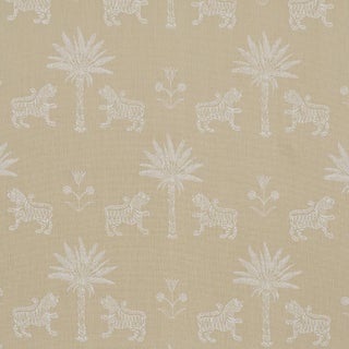 Schumacher Tiger Palm Silhouette Outdoor Fabric In Mistral Sand For Sale