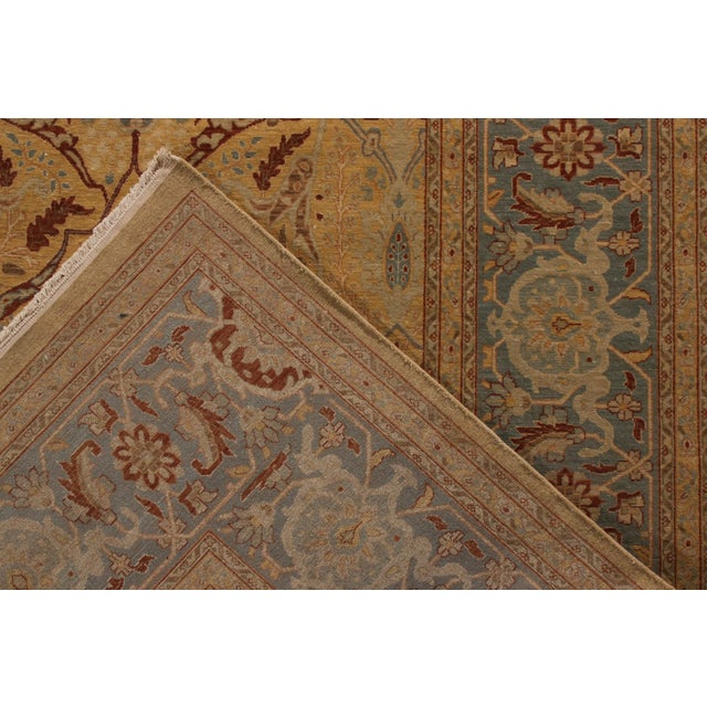 Beige Rug & Kilim’s Tabriz Style Rug in Beige Gold Floral Pattern For Sale - Image 8 of 8