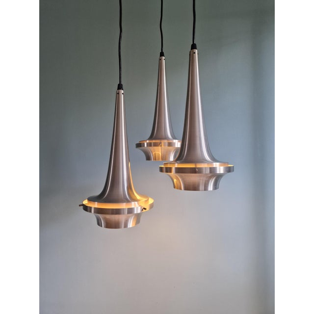 Space Age Brushed Aluminum Cascade Chandelier, 1970s For Sale - Image 12 of 13