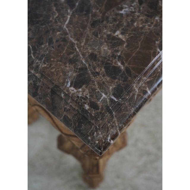 Vintage Italian Louis XVI Style Carved Marble Top Table For Sale - Image 4 of 15