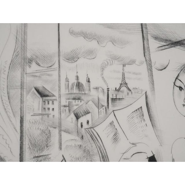 Mily Possoz, The Lesson at the Window, Original Signed Engraving For Sale - Image 9 of 10