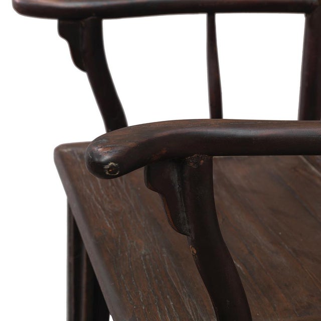 Set of Antique Chinese Yoke Back Armchairs For Sale - Image 6 of 8