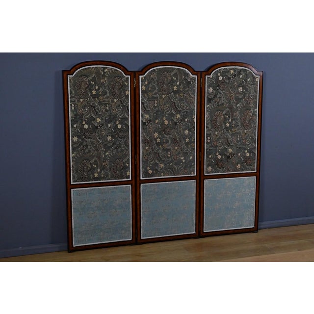 Fabric and Mahogany Screen, 1890s For Sale - Image 3 of 18