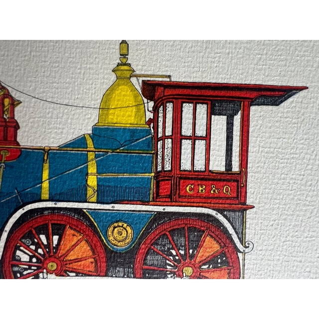 American 1950s Evelyn Cuero "The Lonsdale" Early American Locomotive Print For Sale - Image 3 of 7