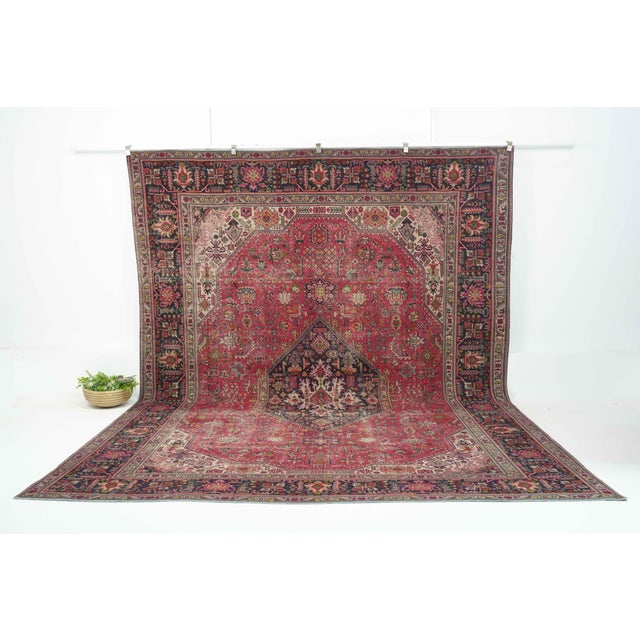 Vintage Persian Hand-Knotted area rug is a semi-antique vintage area rug. The '70s Eastern region of Persia's unique rug...
