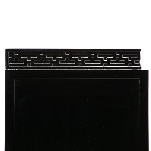 1950s Mid-Century Sideboard in Black Lacquer With Greek Key Detail by James Mont For Sale - Image 9 of 12