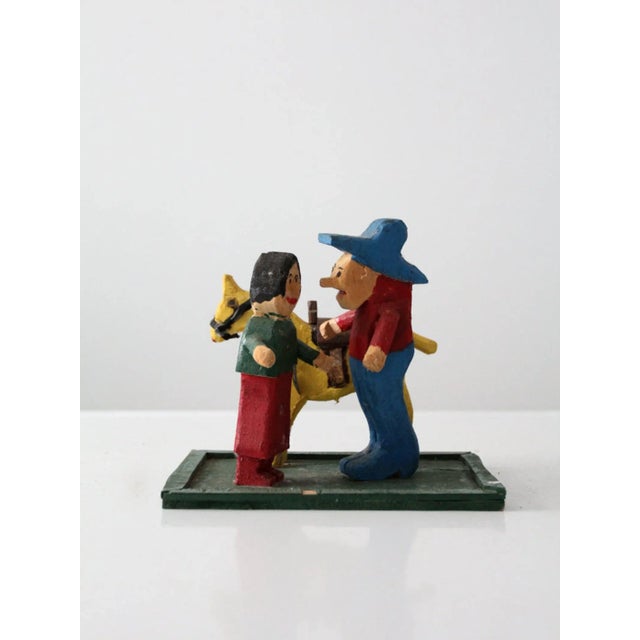 Vintage Folk Art Western Cowboy Scene For Sale - Image 6 of 6