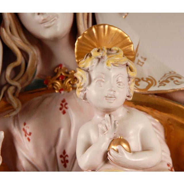 Mid-Century Italian Madonna & Child Sculpture by Eugenio Pattarino, 1960s For Sale - Image 4 of 11