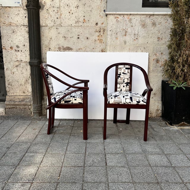 Art Deco Chairs in Upholstered in Euphoria Cubista from Misia Paris, France, 1970s, Set of 4 For Sale - Image 14 of 18