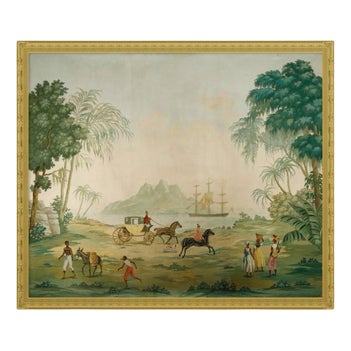Panoramic Wallpaper Panel with Exotic Scene in the style of Zuber, 1810 For Sale