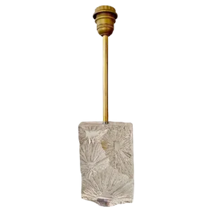 Thistle Crystal Table Gilt Gold Lamp from Daum, France, 1950s