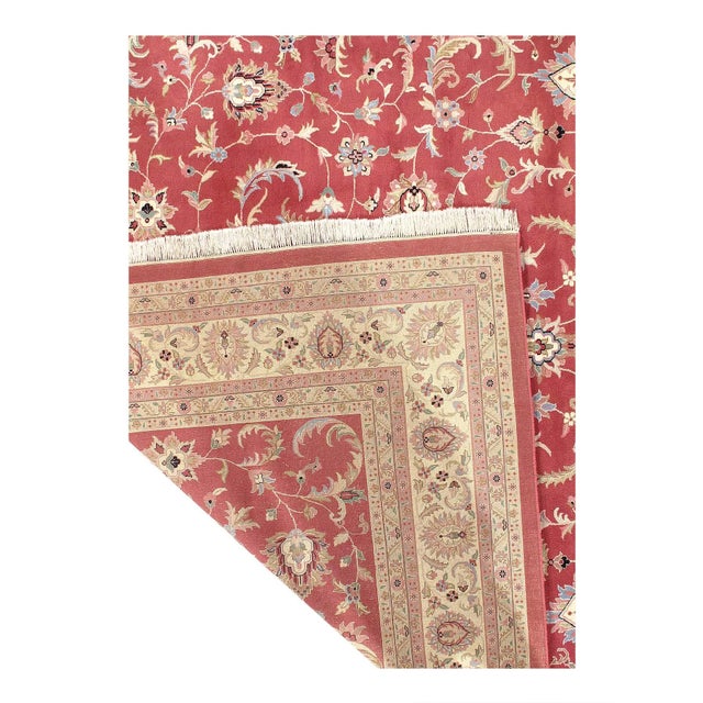 Traditional Fine Hand Knotted Persian Kashan Rug For Sale - Image 3 of 13