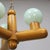 1970s Vintage Ceiling Lamp in Wood and Green Glass, 1970s For Sale - Image 5 of 8