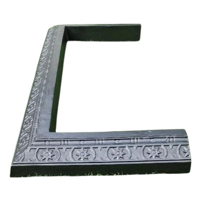 Antique Cast Iron Fireplace Fender with Repeating Floral Rosette Design, 1890s For Sale