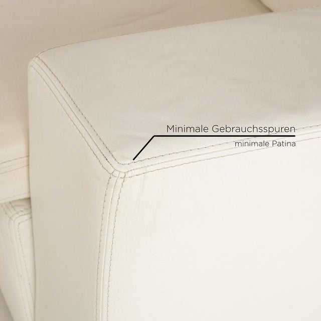 Leather Three-Seater Cream White Sofa from Nieri For Sale - Image 4 of 10