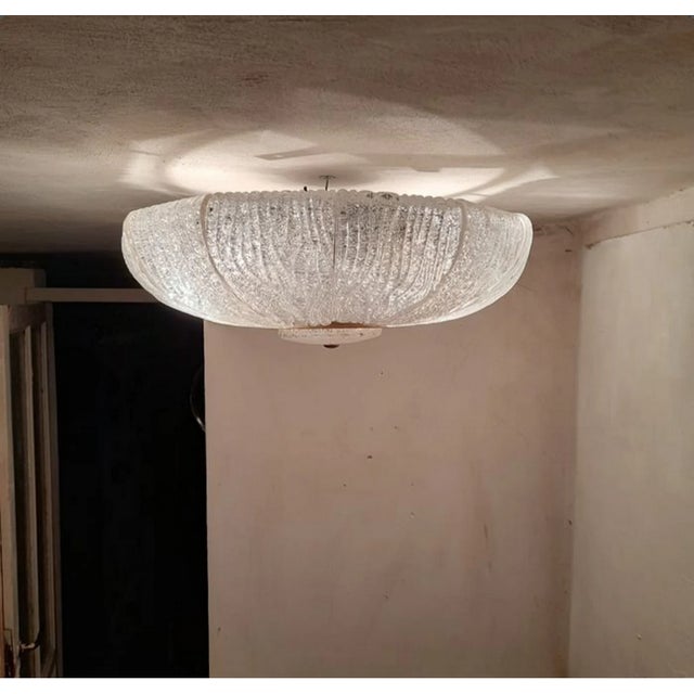 Metal Murano Glass Ceiling Light from Barovier & Toso, 1970s For Sale - Image 7 of 10