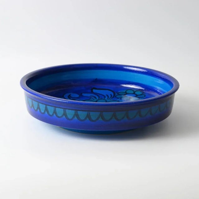 Ceramic Large Italian Blue Ceramic Bowl from Bellini, 1970s For Sale - Image 7 of 9