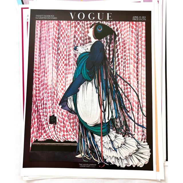Vintage Vogue Magazine Cover Fashion Illustration Prints – Set of 11 For Sale - Image 12 of 12