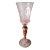 1970s Murano Glass Goblet "Tipetto" Pink Blown Glass With Gold Leaf Decoration For Sale