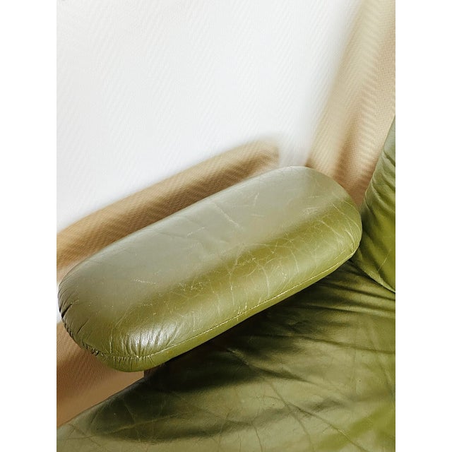 Vintage Scandinavian Modular Sofa in Green Leather and Oak, 1960s, Set of 3 For Sale - Image 15 of 18