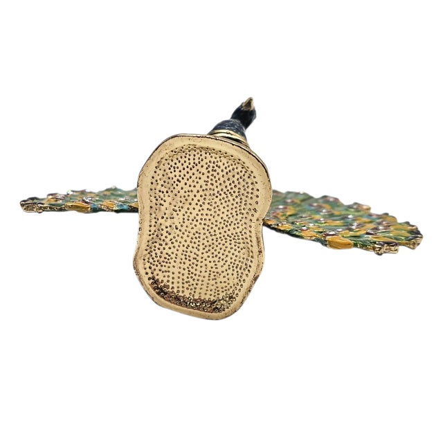 Gemstone Enameled Jeweled Peacock Hinged Trinket Box For Sale - Image 7 of 7