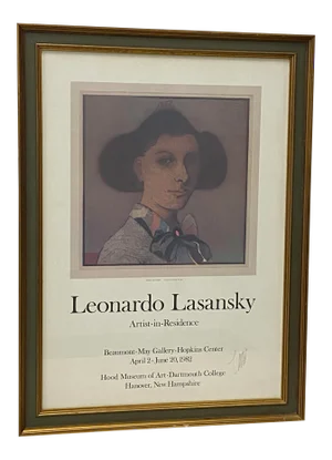 Leonardo Lasansky Signed & Framed Exhibition Poster C.1982