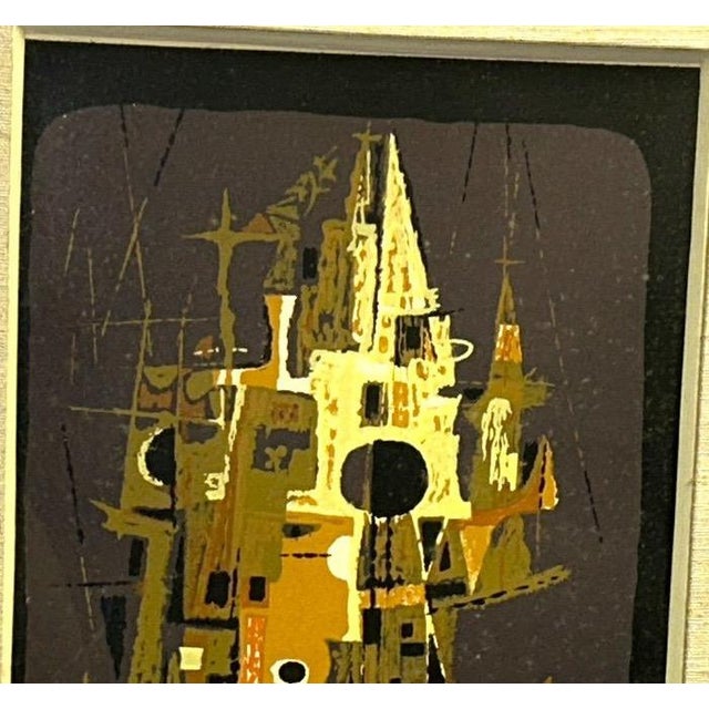 1956 Edward Chavez Gothic Towers Abstract Modernist Lithograph Woodstock School Art For Sale - Image 4 of 12