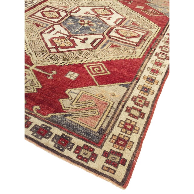Traditional Pasargad Home Vintage Kazak Rust Wool Area Rug, 4' 1'' X 5' 9'' For Sale - Image 3 of 5